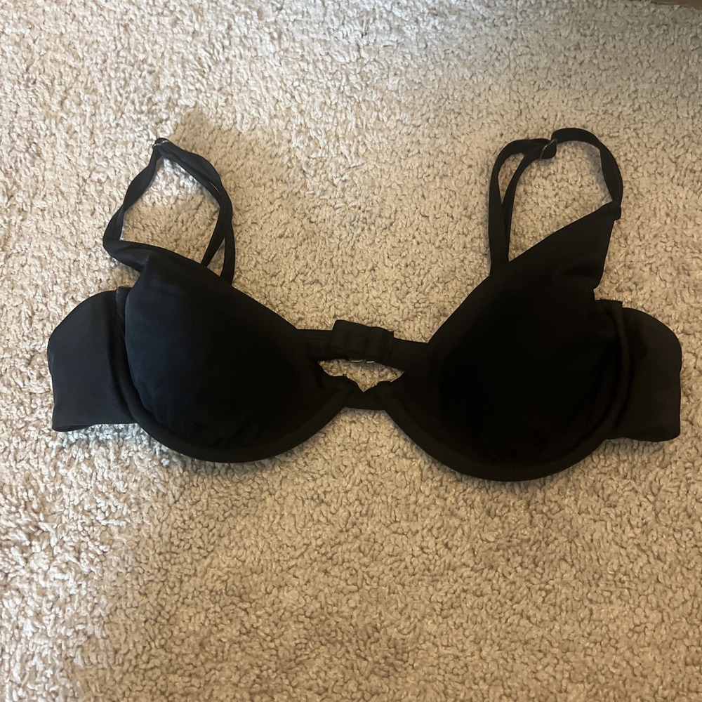 Andie Women's Size M Swim The Sicily Bikini Top Black Removable Cups‎ Underwire